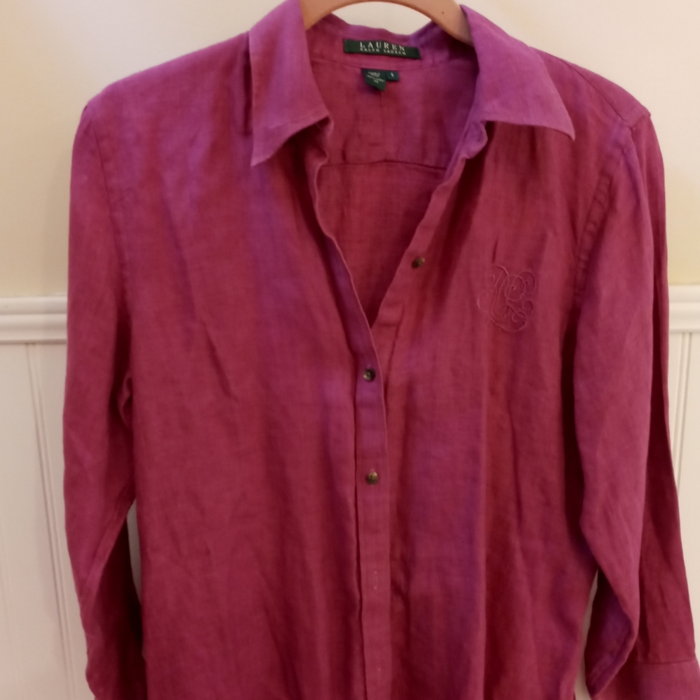 Lauren Ralph Lauren Pink Button-Up Top